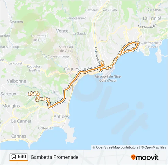 630 Bus Line Map