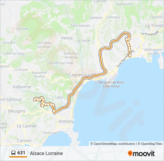 631 Bus Line Map