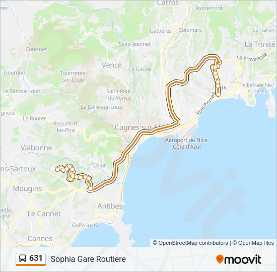 631 Bus Line Map