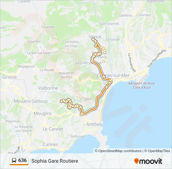 636 Bus Line Map