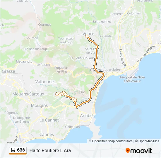636 Bus Line Map