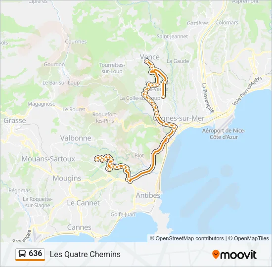 636 Bus Line Map