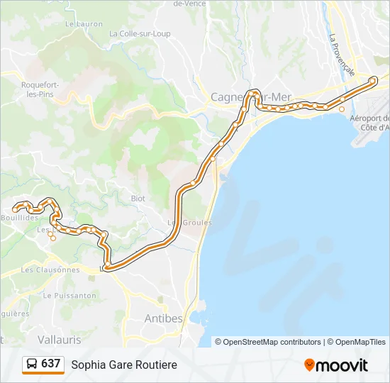 637 Bus Line Map