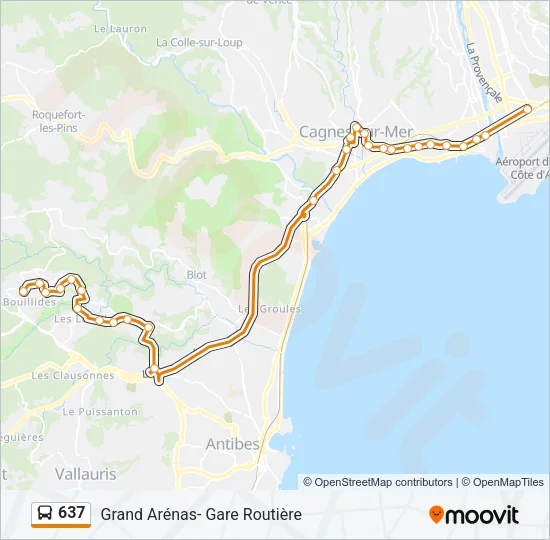 637 Bus Line Map