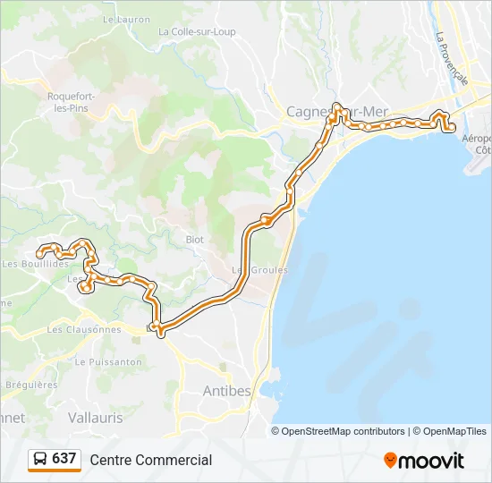 637 Bus Line Map