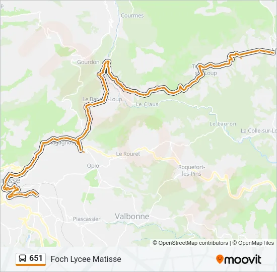 651 Bus Line Map