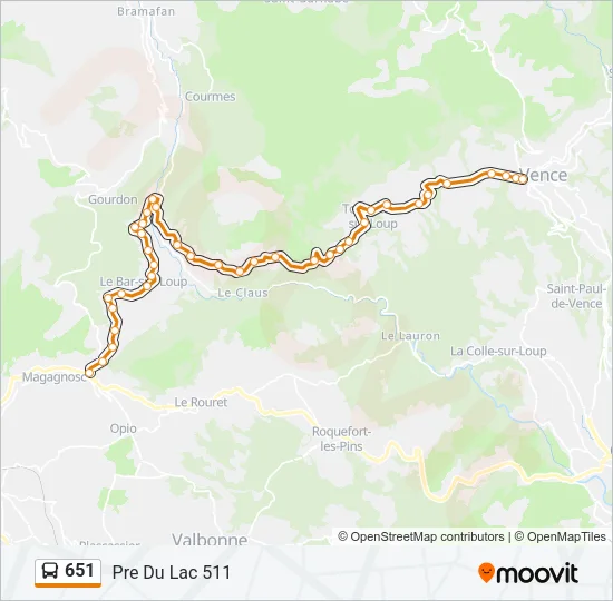 651 Bus Line Map