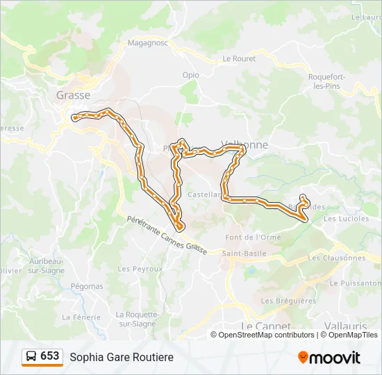 653 Bus Line Map