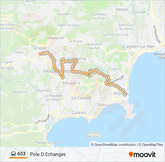 653 Bus Line Map