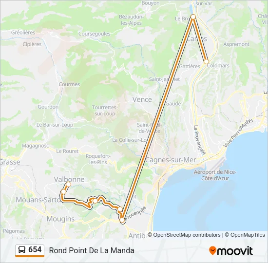 654 Bus Line Map