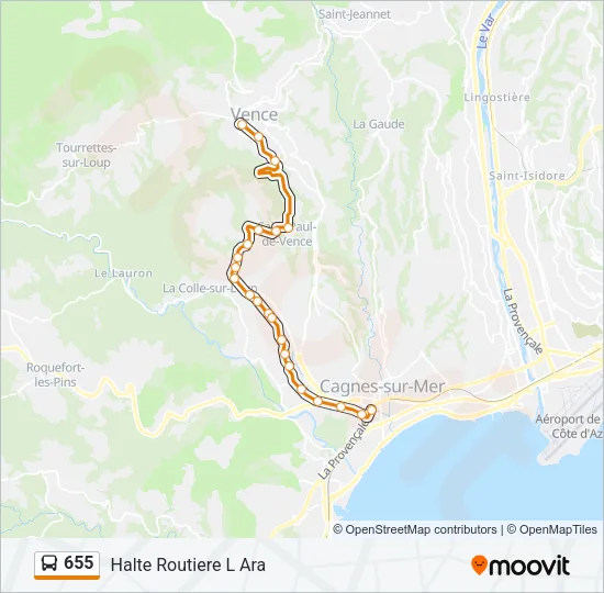 655 Bus Line Map