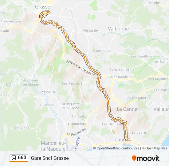 660 Bus Line Map