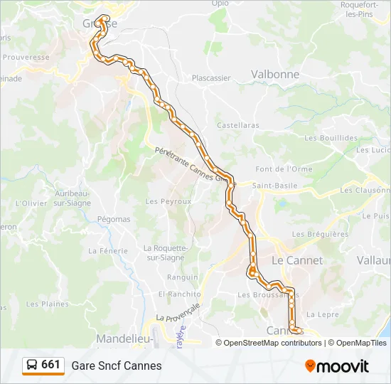661 Bus Line Map