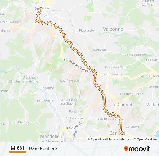 661 Bus Line Map