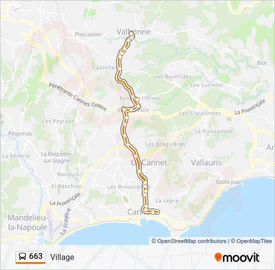 663 Bus Line Map