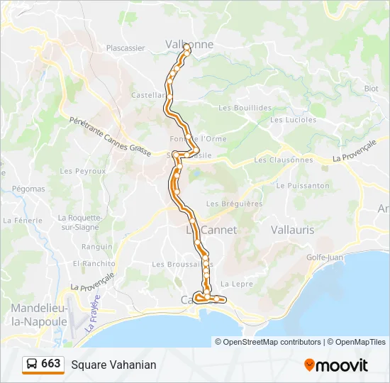 663 Bus Line Map