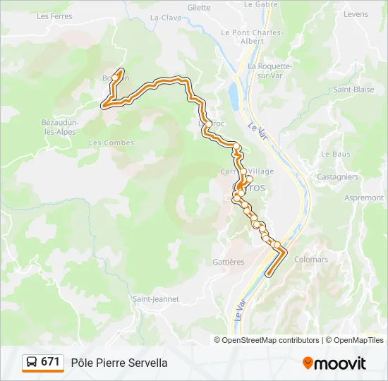 671 Bus Line Map