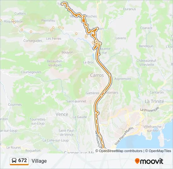 672 Bus Line Map