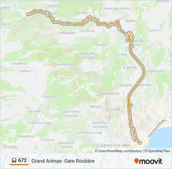 672 Bus Line Map