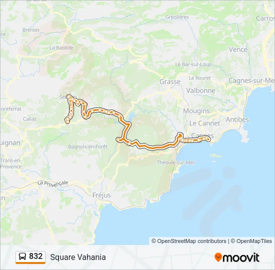 832 Bus Line Map