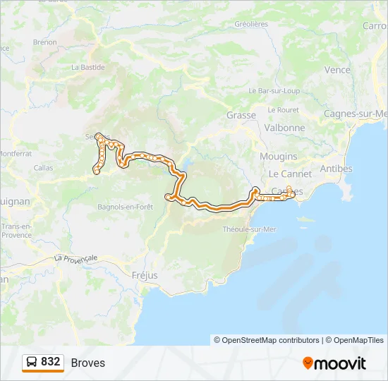 832 Bus Line Map