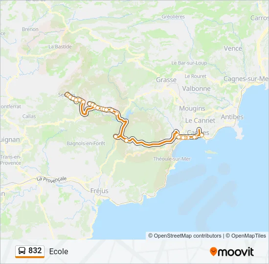 832 Bus Line Map