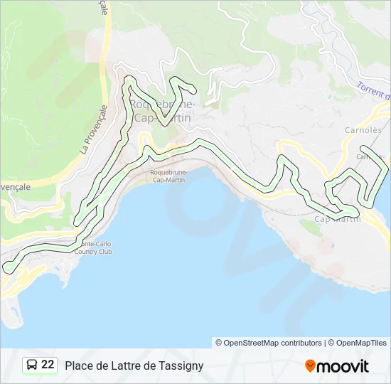 22 Bus Line Map