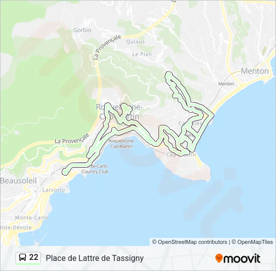 22 Bus Line Map