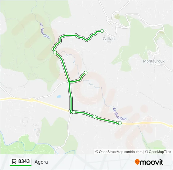 8343 Bus Line Map