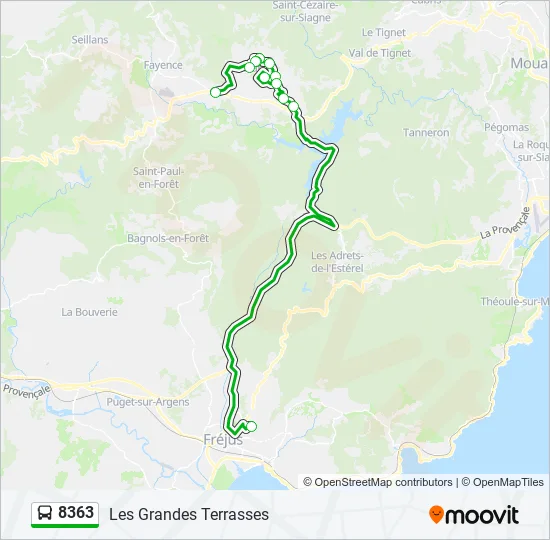 8363 Bus Line Map