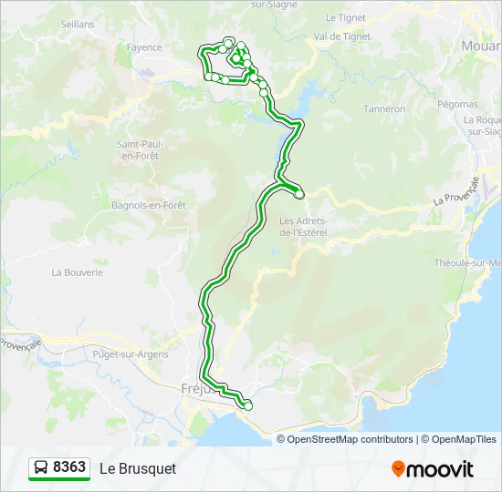 8363 Bus Line Map