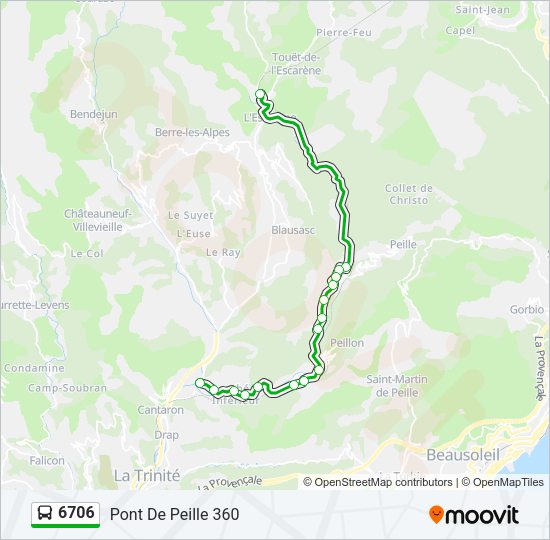 Plan de la ligne 6706 de bus