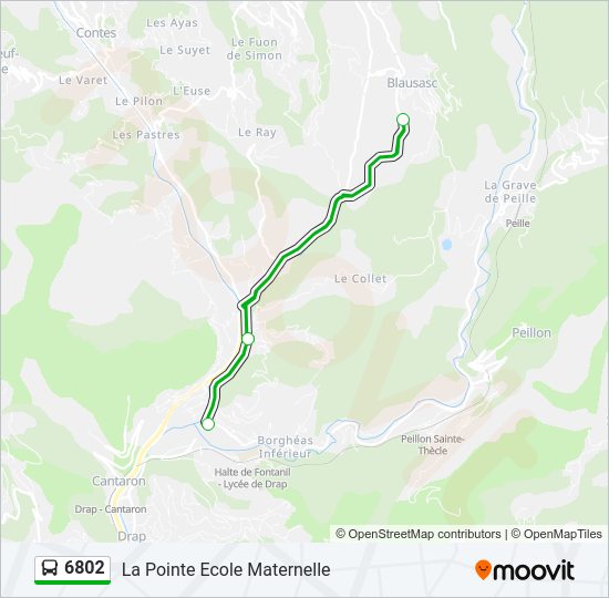 Plan de la ligne 6802 de bus