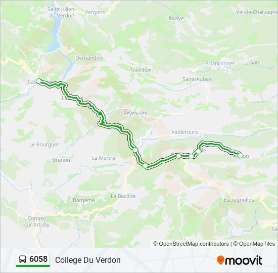 6058 bus Line Map