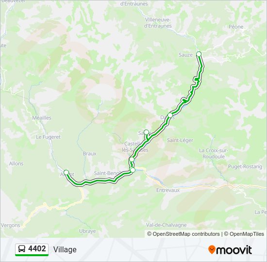 Plan de la ligne 4402 de bus