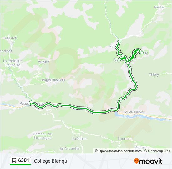 6301 bus Line Map