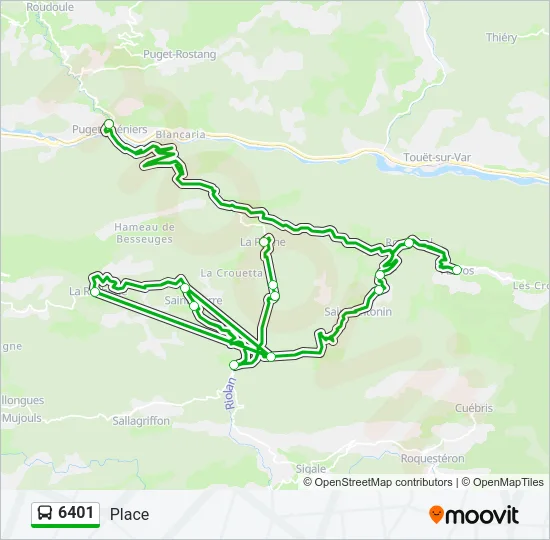 6401 Bus Line Map