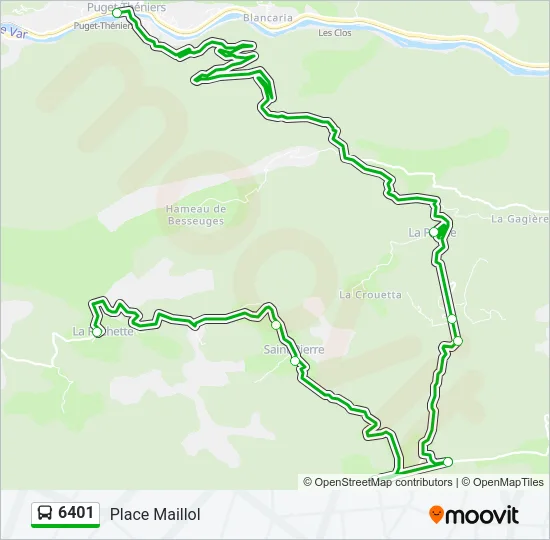 6401 Bus Line Map