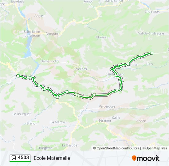 Plan de la ligne 4503 de bus