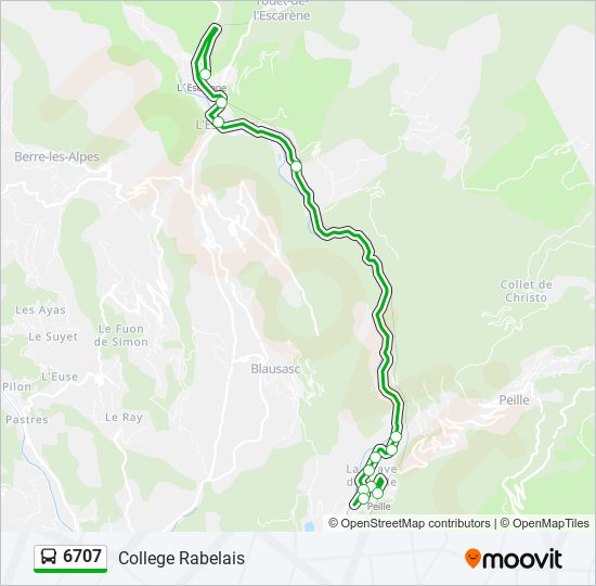 6707 bus Line Map