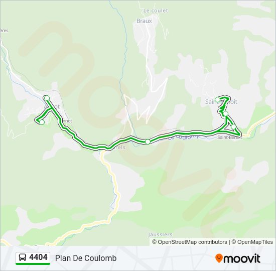 Plan de la ligne 4404 de bus