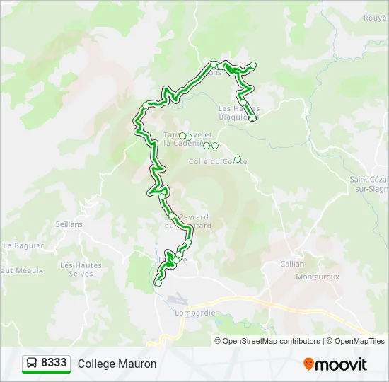 8333 Bus Line Map