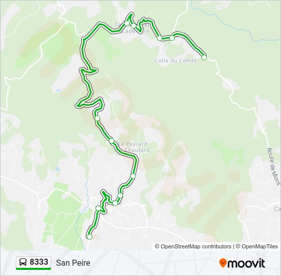 Plan de la ligne 8333 de bus