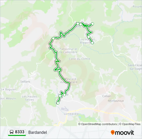 8333 Bus Line Map