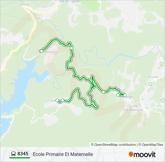 8345 Bus Line Map