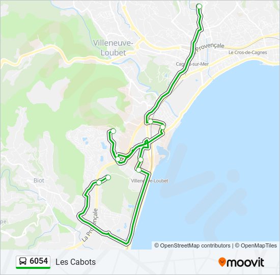 Mapa de 6054 de autobús