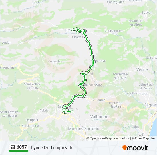 6057 bus Line Map