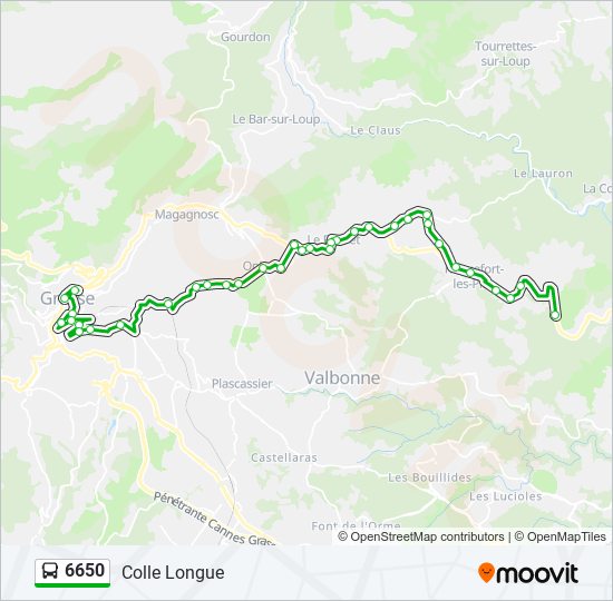 Mapa de 6650 de autobús