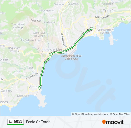 6053 bus Line Map