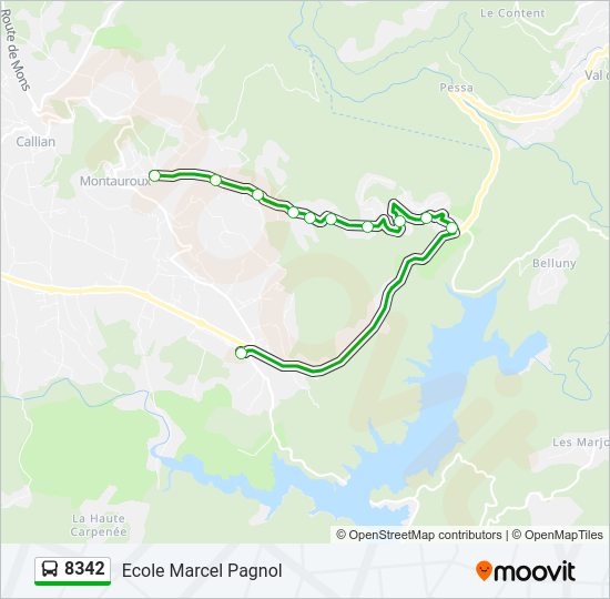 Plan de la ligne 8342 de bus